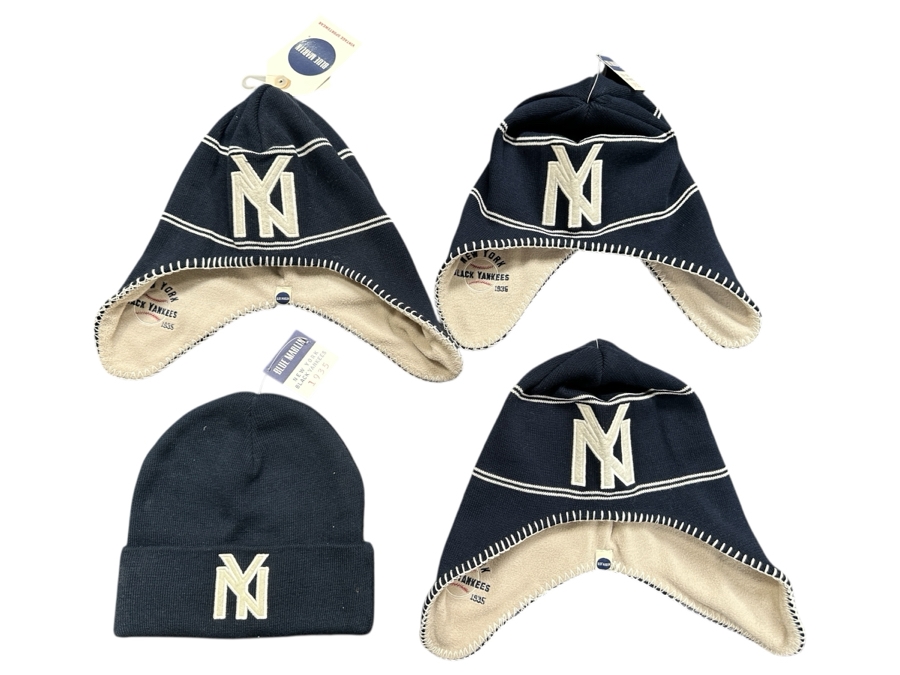 (4) New New York Black Yankees 1935 Retro Knit Hats By Blue Marlin