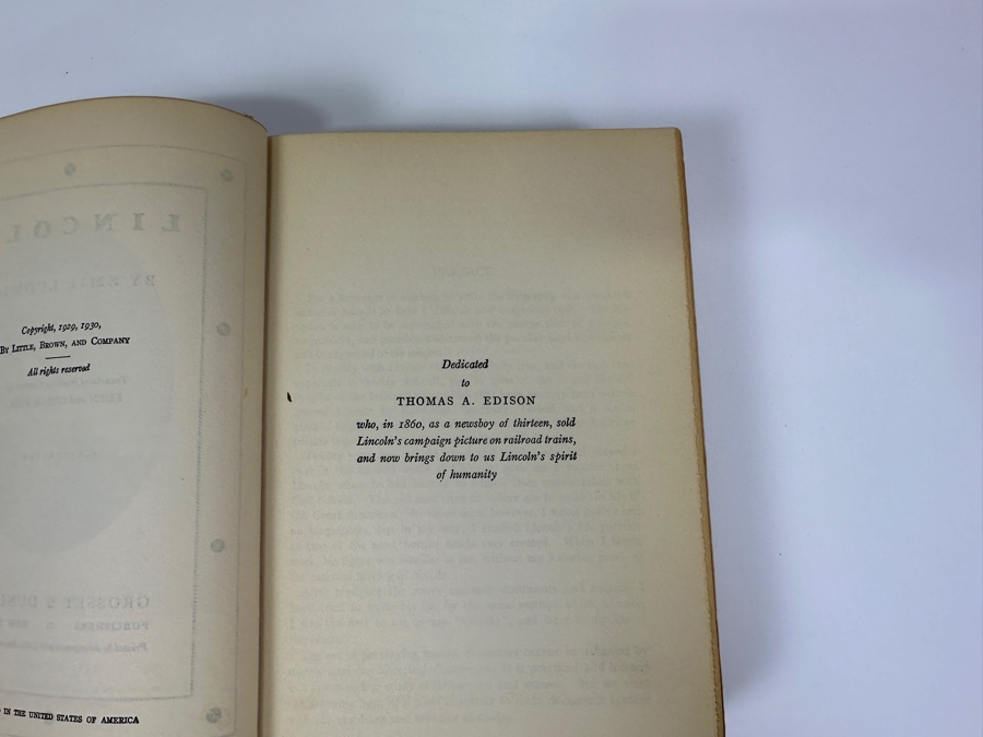 Vintage 1930 Hardcover Book Lincoln By Emil Ludwig [Photo 5]