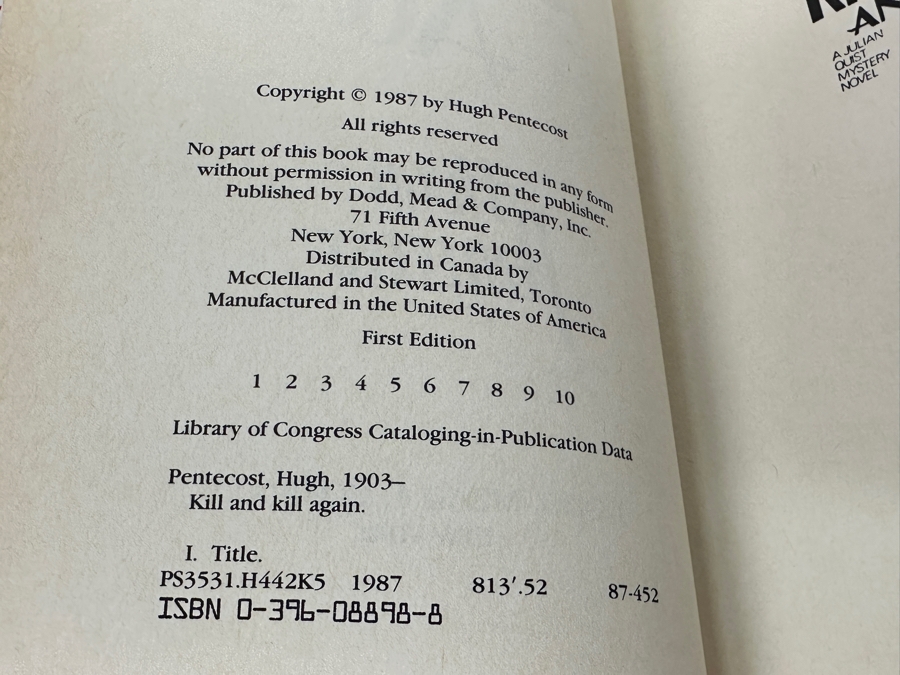 (6) Vintage First Edition Hardcover Books By Hugh Pentecost [Photo 8]