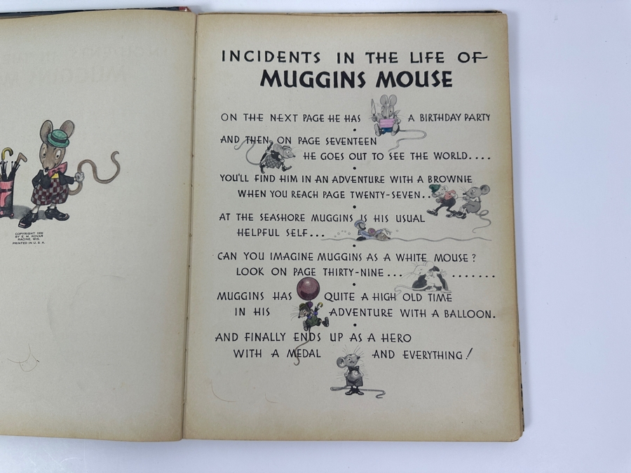Vintage 1932 First Edition Hardcover Children's Book Muggins Mouse By Marjorie Barrows [Photo 6]