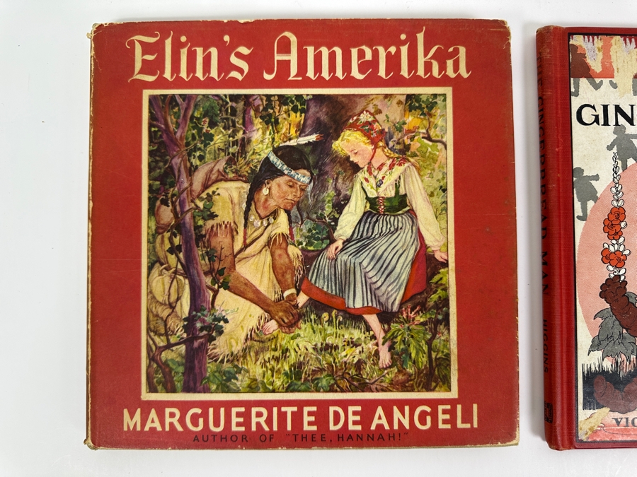 First Edition Hardcover Children's Book Elin's Amerika By Marguerite De Angeli And Tenth Printing Of The Gingerbread Man By Violet Moore Higgins [Photo 2]