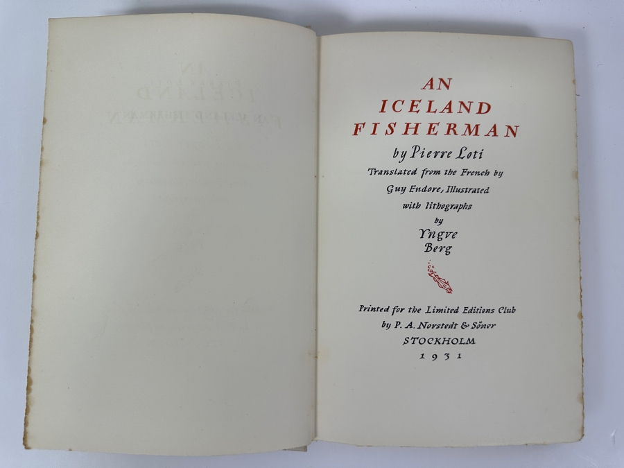 Signed Limited Editions Club Hardcover Book Iceland Fisherman By Pierre Loti Consists Numbered 1323 Of 1500 Hand Signed By The Artist Yngve Berg [Photo 5]