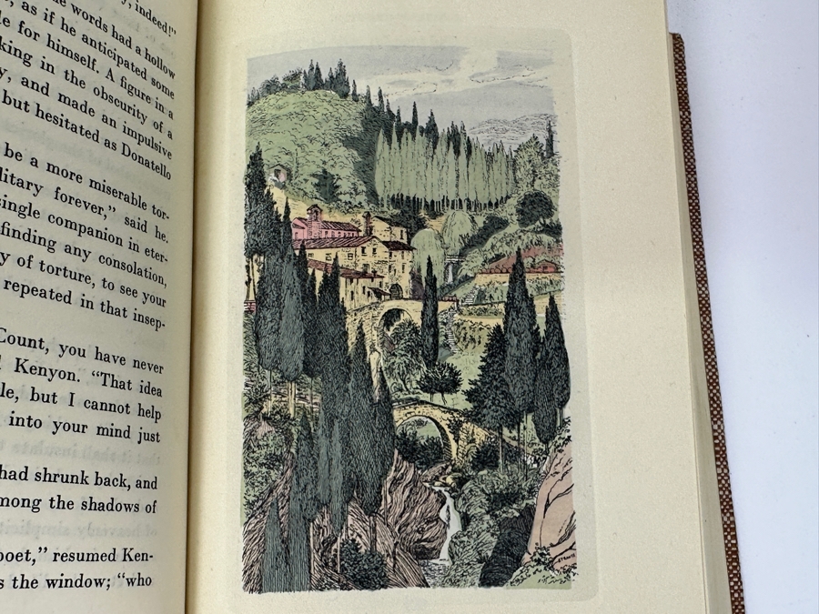 Signed Limited Editions Club 2 Volume Book With Slipcase: The Marble Faun By Nathaniel Hawthorne With Original Hand Colored Etchings By Carl Strauss Numbered 1323 Of 1500 Hand Signed By The Artist Carl Strauss [Photo 6]