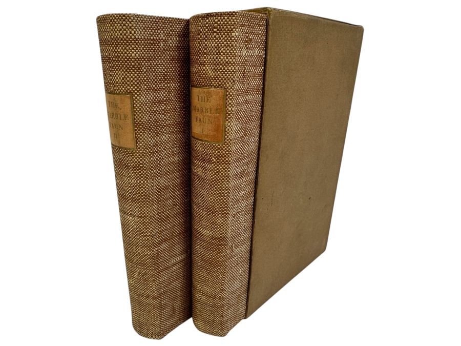Signed Limited Editions Club 2 Volume Book With Slipcase: The Marble Faun By Nathaniel Hawthorne With Original Hand Colored Etchings By Carl Strauss Numbered 1323 Of 1500 Hand Signed By The Artist Carl Strauss [Photo 1]