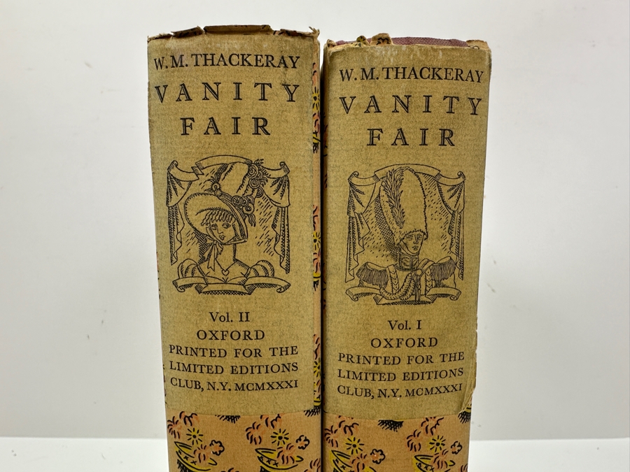Signed Limited Editions Club Hardcover 2 Volume Book: Vanity Fair - A Novel Without A Hero By William Makepeace Thackeray Numbered 1323 Of 1500 Hand Signed By The Illustrator Artist John Austen [Photo 6]