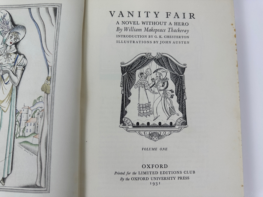 Signed Limited Editions Club Hardcover 2 Volume Book: Vanity Fair - A Novel Without A Hero By William Makepeace Thackeray Numbered 1323 Of 1500 Hand Signed By The Illustrator Artist John Austen [Photo 8]