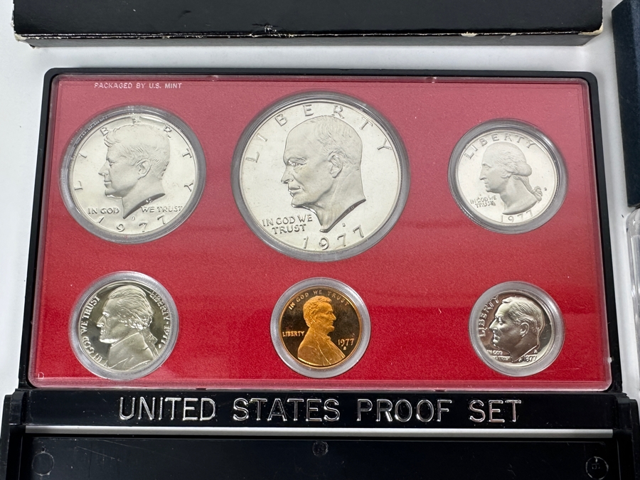 (4) United States Proof Coin Sets From The Years: 1963 (Silver Coins), 1966, 1967, And 1977 [Photo 9]