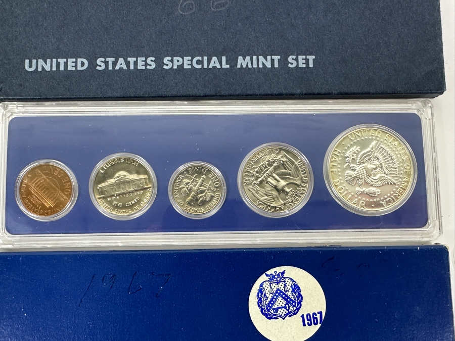 (4) United States Proof Coin Sets From The Years: 1963 (Silver Coins), 1966, 1967, And 1977 [Photo 13]