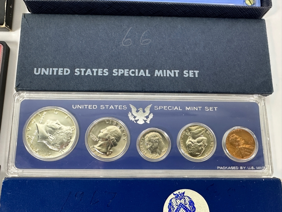 (4) United States Proof Coin Sets From The Years: 1963 (Silver Coins), 1966, 1967, And 1977 [Photo 5]
