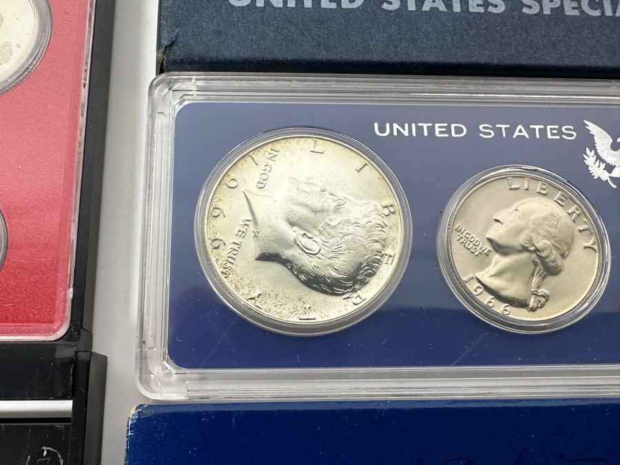 (4) United States Proof Coin Sets From The Years: 1963 (Silver Coins), 1966, 1967, And 1977 [Photo 6]
