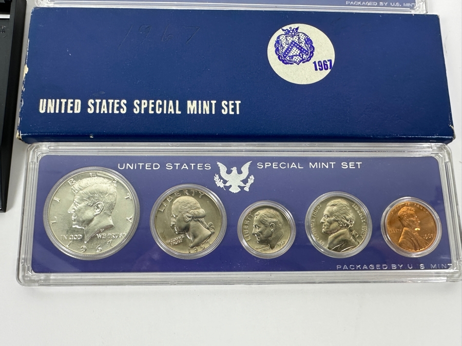 (4) United States Proof Coin Sets From The Years: 1963 (Silver Coins), 1966, 1967, And 1977 [Photo 3]