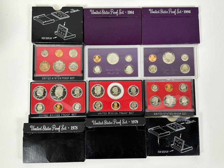 (7) United States Proof Coin Sets From The Years: 1978, 1979, 1981, 1982, 1984 And 1986 [Photo 2]