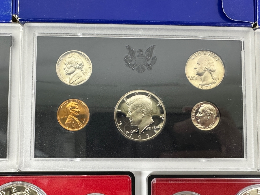 (7) United States Proof Coin Sets From The Years: 1968, 1970, 1971, 1972, 1973, 1974 And 1975 [Photo 7]