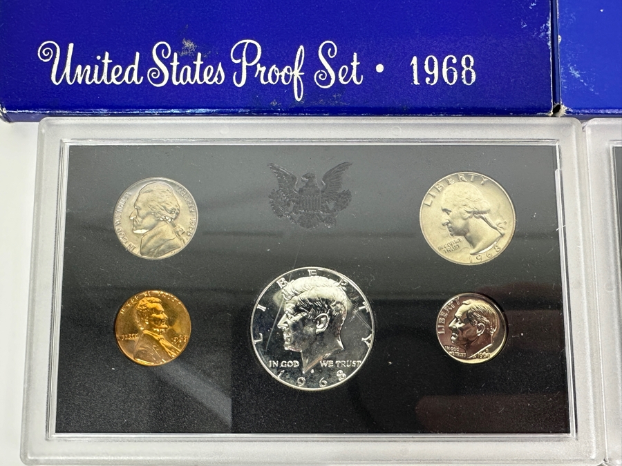 (7) United States Proof Coin Sets From The Years: 1968, 1970, 1971, 1972, 1973, 1974 And 1975 [Photo 3]