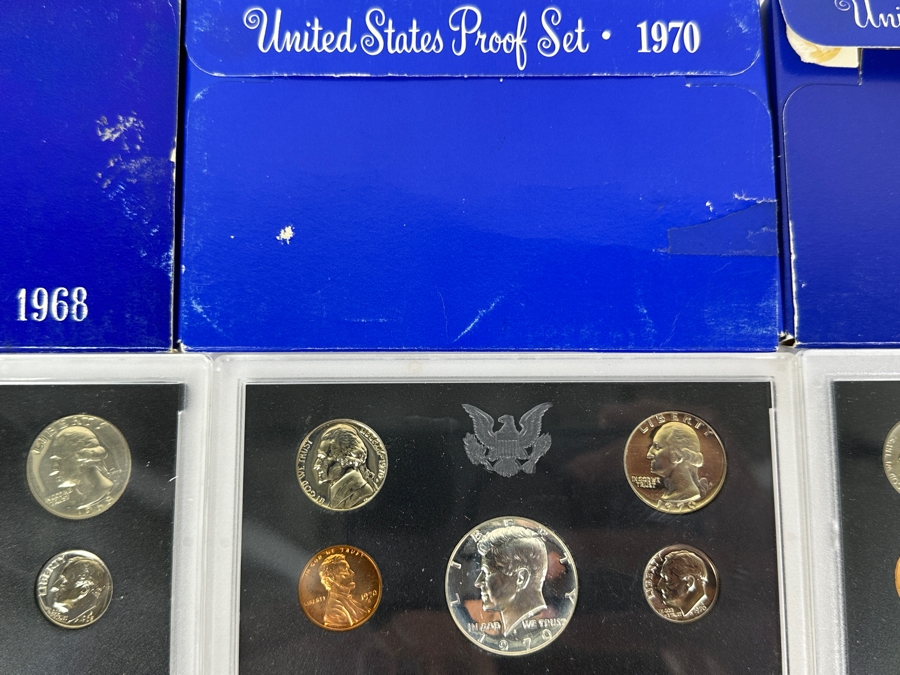 (7) United States Proof Coin Sets From The Years: 1968, 1970, 1971, 1972, 1973, 1974 And 1975 [Photo 5]