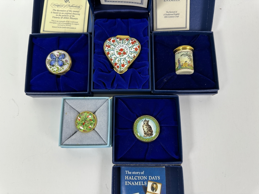 (5) Halcyon Days Enamel Boxes With Original Boxes [Photo 4]