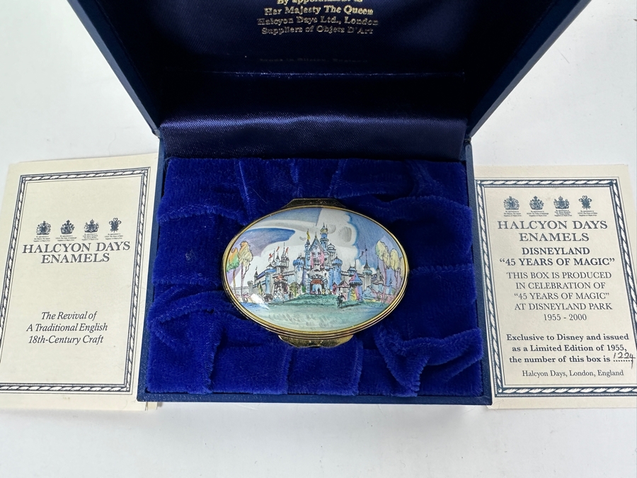 Limited Edition Halcyon Days Enamels Disneyland '45 Years Of Magic' Box With Original Box And COA [Photo 2]
