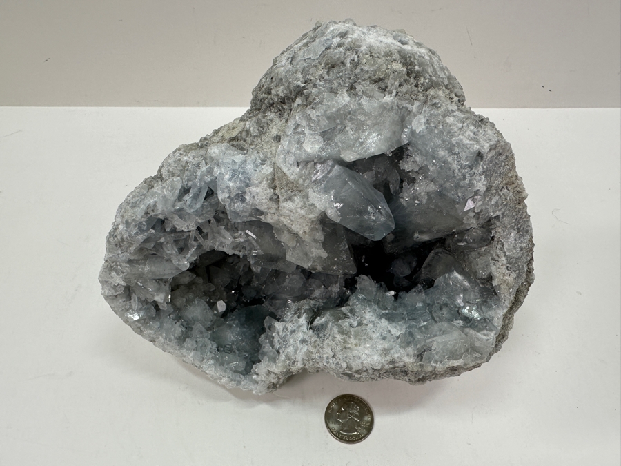Blue Celestite Crystal Geode Half 7W X 6H [Photo 7]
