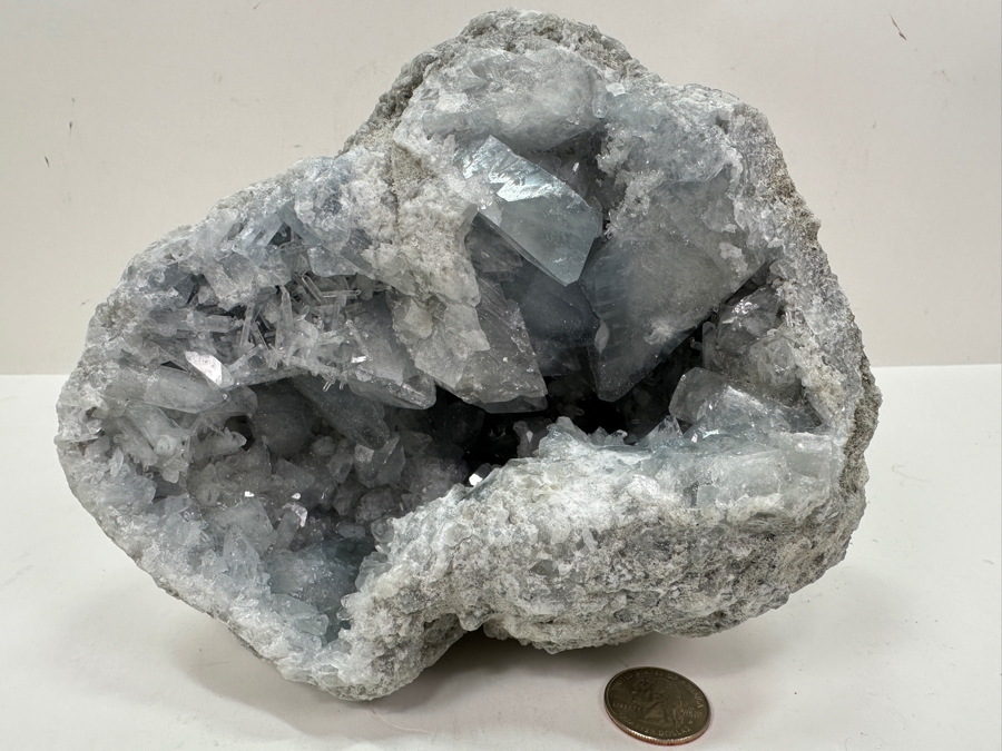 Blue Celestite Crystal Geode Half 7W X 6H [Photo 3]