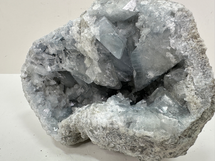 Blue Celestite Crystal Geode Half 7W X 6H [Photo 11]