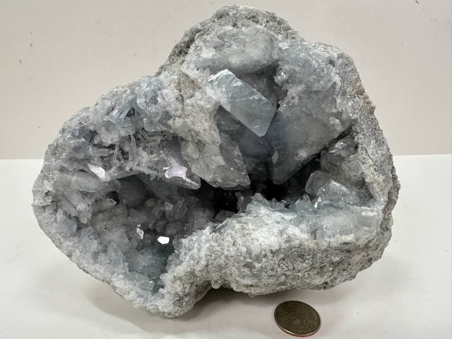 Blue Celestite Crystal Geode Half 7W X 6H [Photo 2]