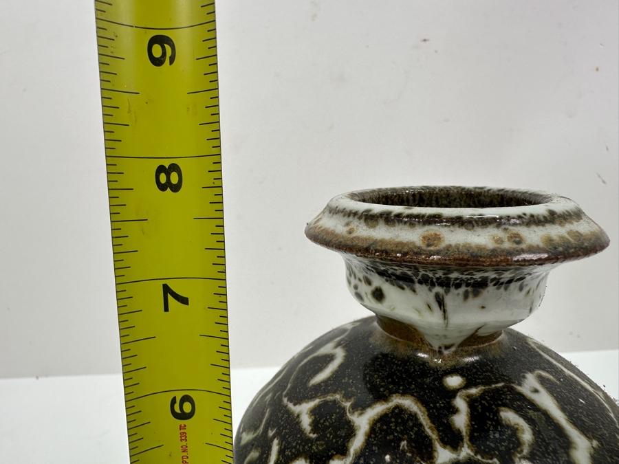 Signed Handmade Pottery Shack Glazed Art Pottery Vase 8H [Photo 8]