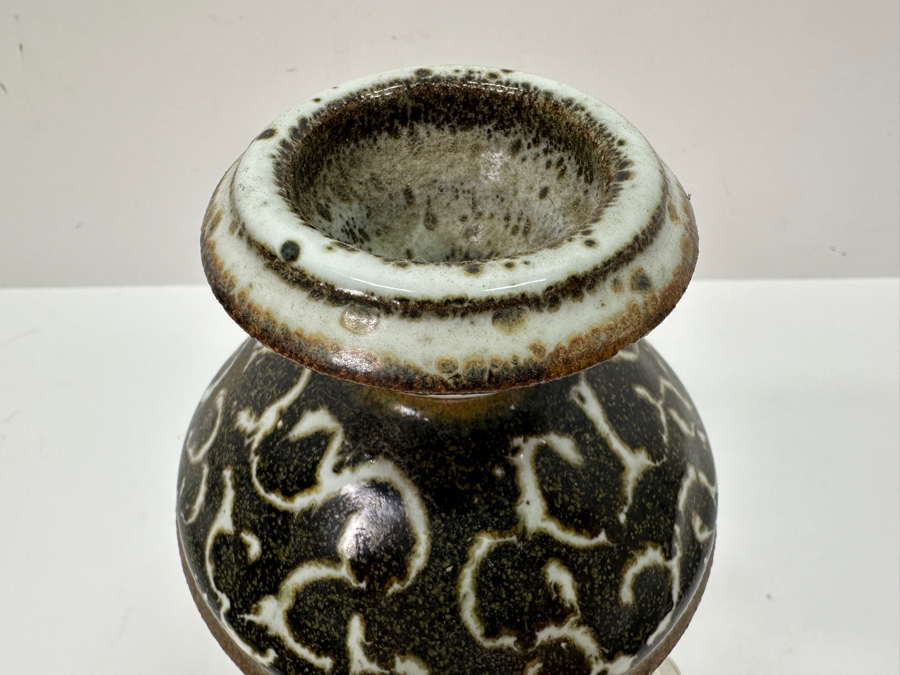 Signed Handmade Pottery Shack Glazed Art Pottery Vase 8H [Photo 3]