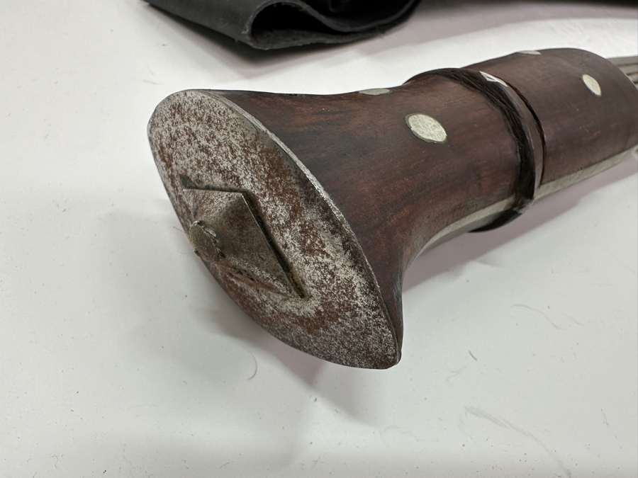 Signed Kukri Machete Knife With Curved Blade And Sheath 20.5L [Photo 10]