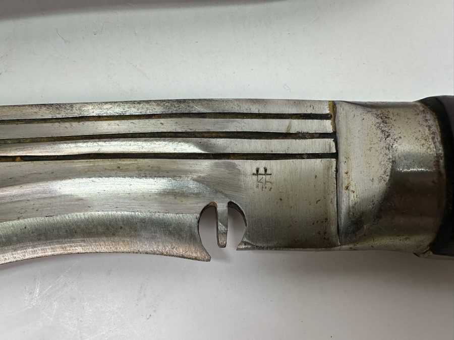 Signed Kukri Machete Knife With Curved Blade And Sheath 20.5L [Photo 3]