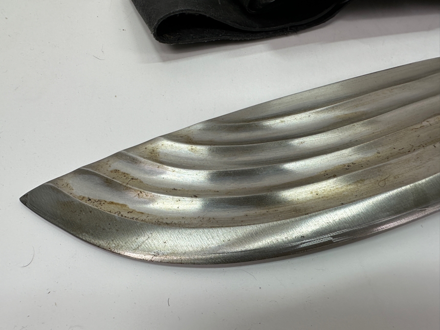 Signed Kukri Machete Knife With Curved Blade And Sheath 20.5L [Photo 7]
