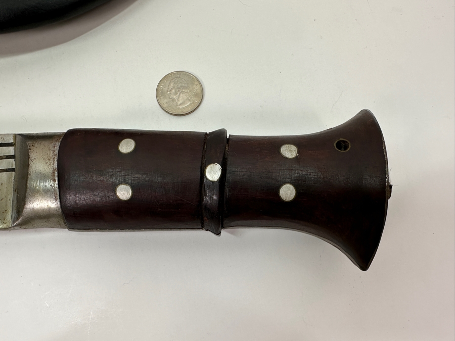 Signed Kukri Machete Knife With Curved Blade And Sheath 20.5L [Photo 6]