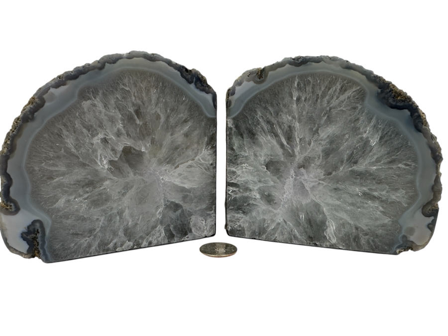 Pair Of Polished Geode Bookends