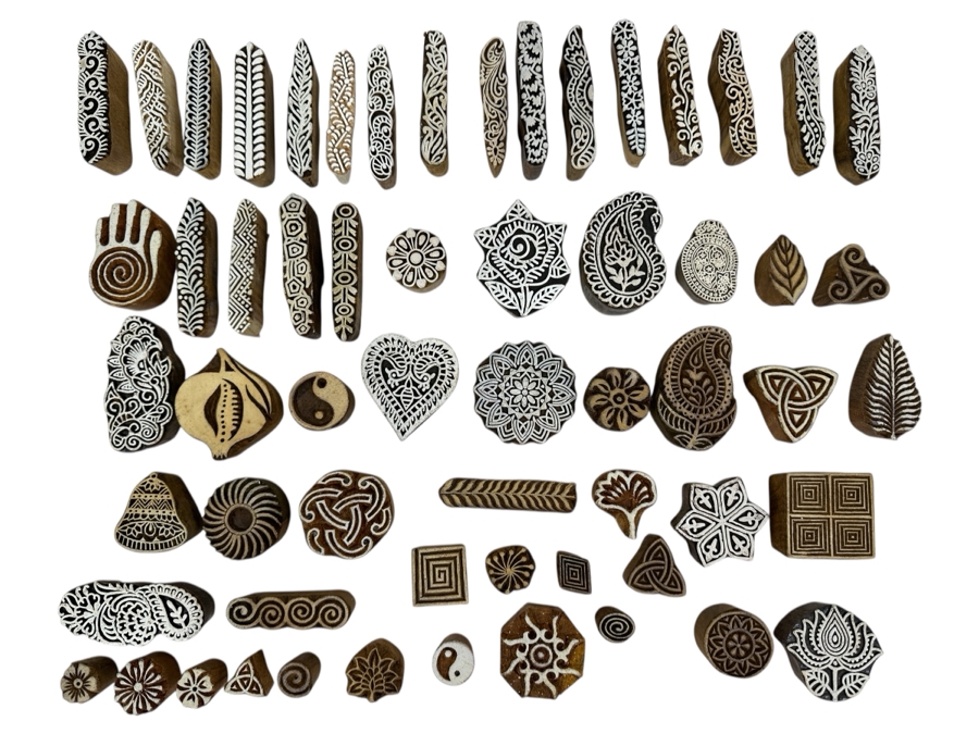 Collection Of Wooden Block Printing Stamps