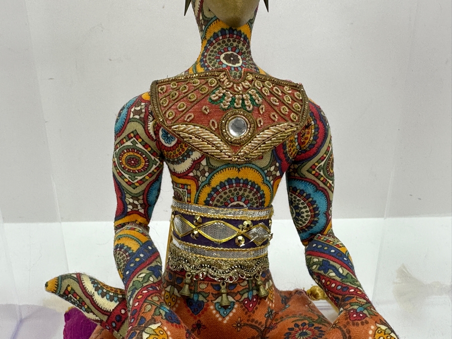 Peggy Flynn Limited Edition Handmade Doll 'Golden Meditation' With Acrylic Display Case 12'H [Photo 5]