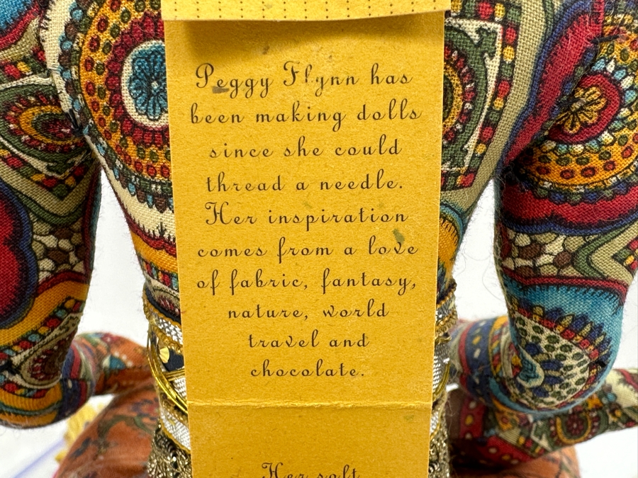 Peggy Flynn Limited Edition Handmade Doll 'Golden Meditation' With Acrylic Display Case 12'H [Photo 7]