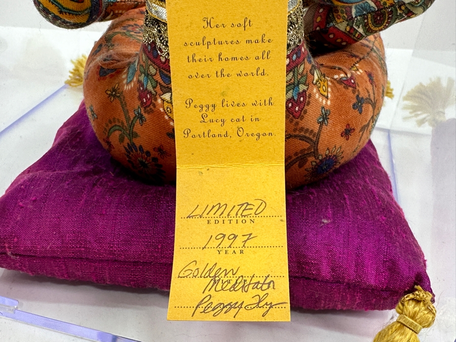 Peggy Flynn Limited Edition Handmade Doll 'Golden Meditation' With Acrylic Display Case 12'H [Photo 9]