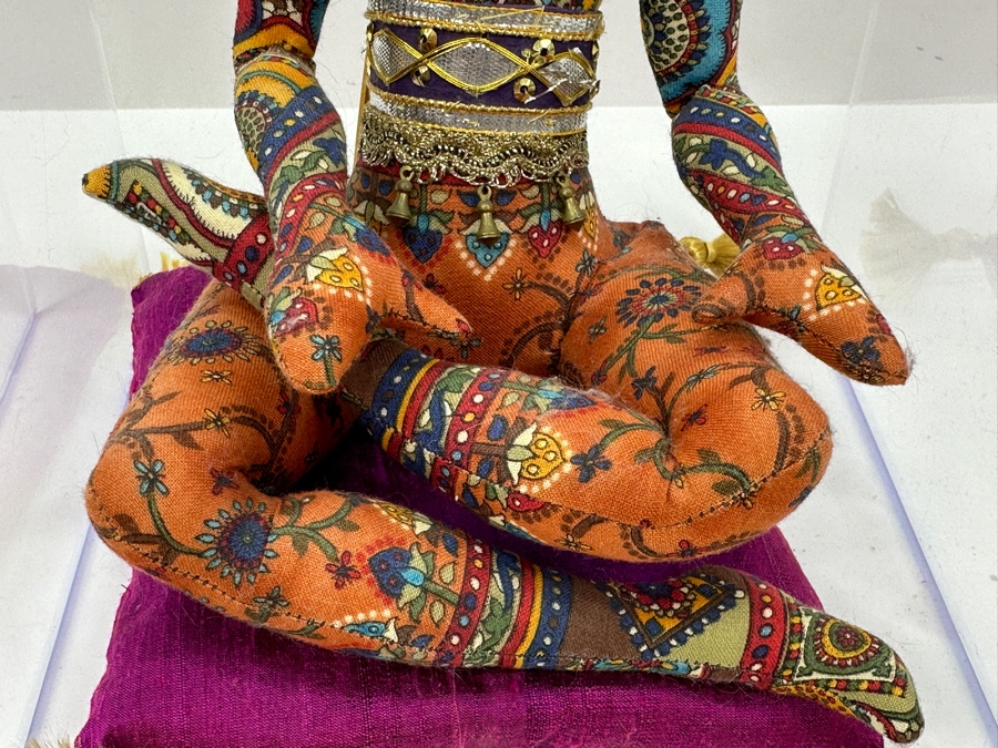 Peggy Flynn Limited Edition Handmade Doll 'Golden Meditation' With Acrylic Display Case 12'H [Photo 6]