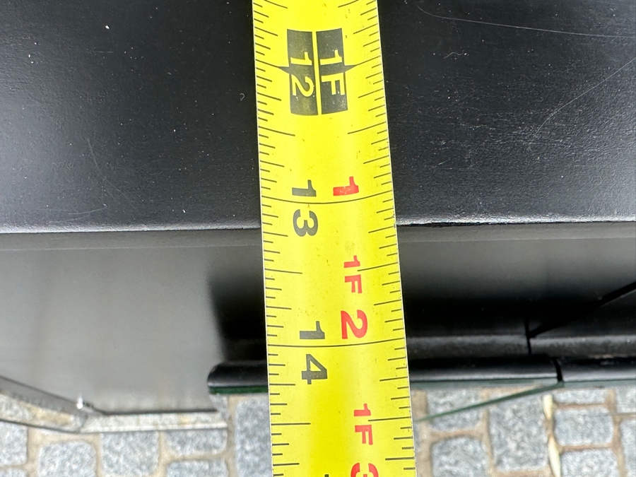 Pair Of Black Wooden And Antique Mirrored Cabinets 27.5W X 14D X 33H [Photo 7]