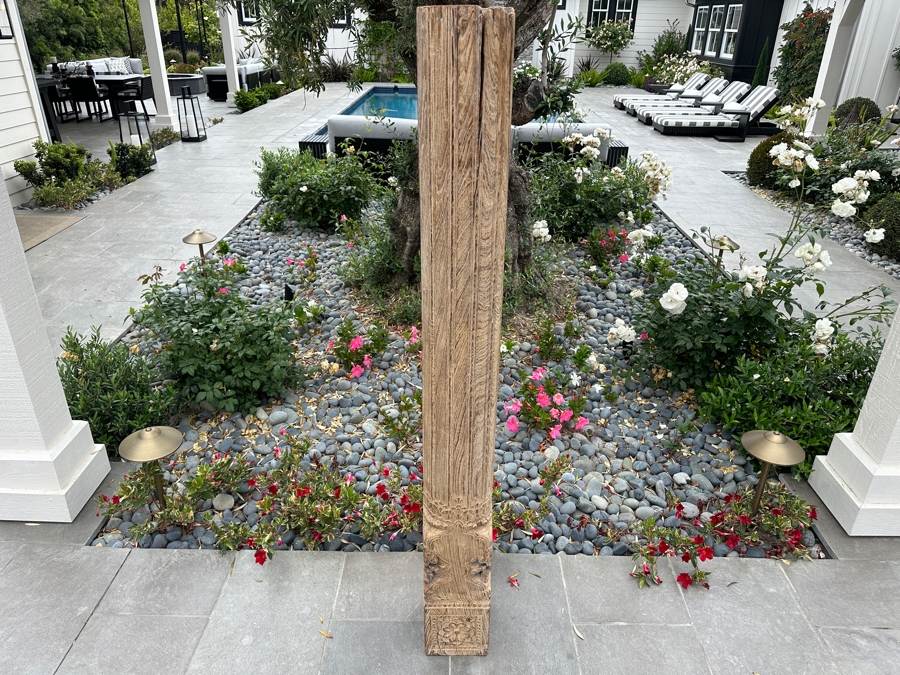 Vintage Indonesian Wooden Hand Carved Architectural Column 6'H [Photo 4]