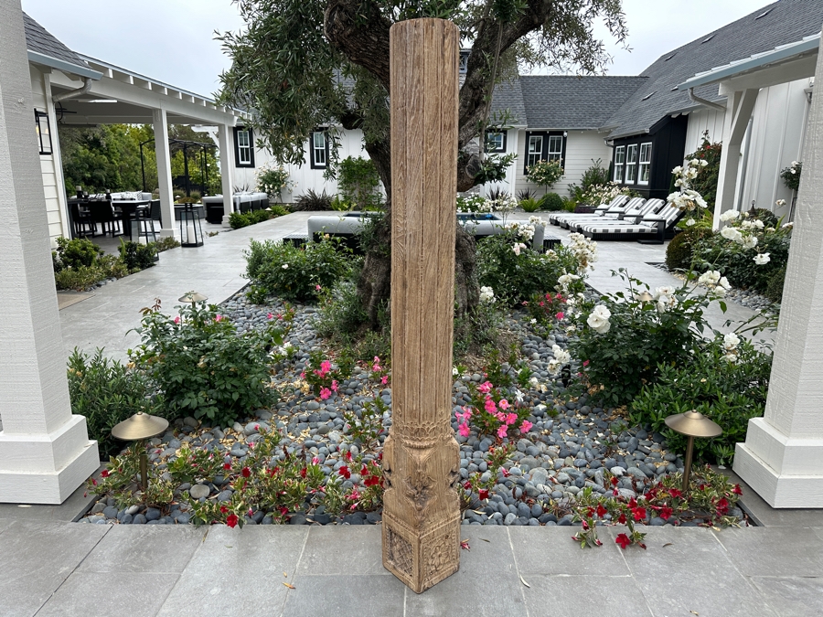 Vintage Indonesian Wooden Hand Carved Architectural Column 6'H [Photo 5]