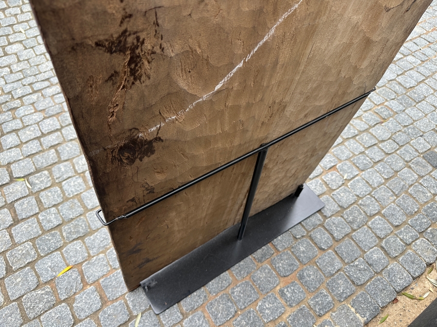 Vintage Hand Carved African Woodend Dogon Door With Custom Metal Stand For Display 28'W X 51.5'H [Photo 8]