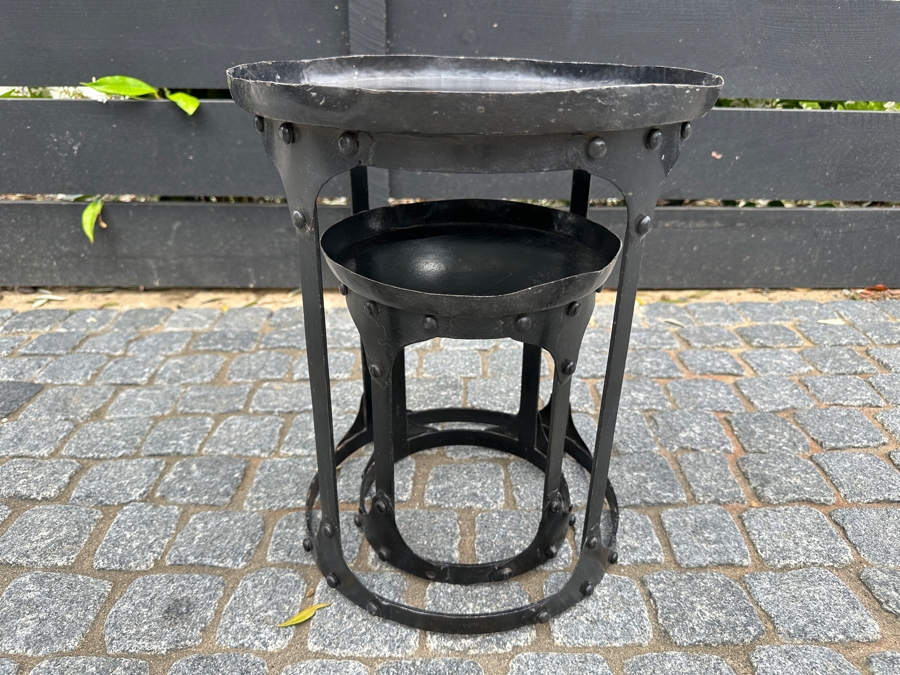 Pair Of Metal Nesting Round Table 12W X 14.5H [Photo 3]