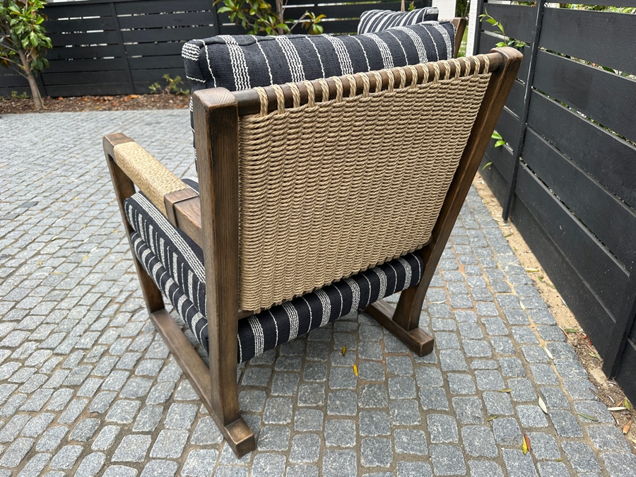 Pair Of Ralph Lauren Rope Lounge Chairs Newly Reupholstered 27W X 33D X 34H [Photo 6]