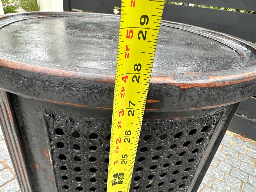 Arhaus Merle Oval Cane Paneled Side Table 24W X 18D X 28H Retailed $1,199 [Photo 9]