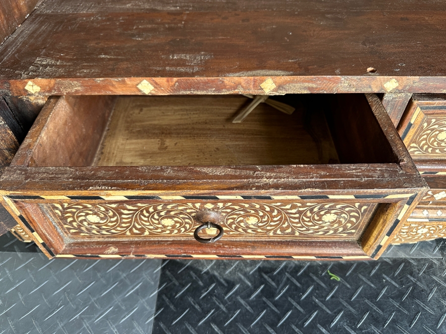 Stunning Indian Inlaid Bone Cabinet With Two Bottom Drawers 47'W X 21'D X 83'H [Photo 6]