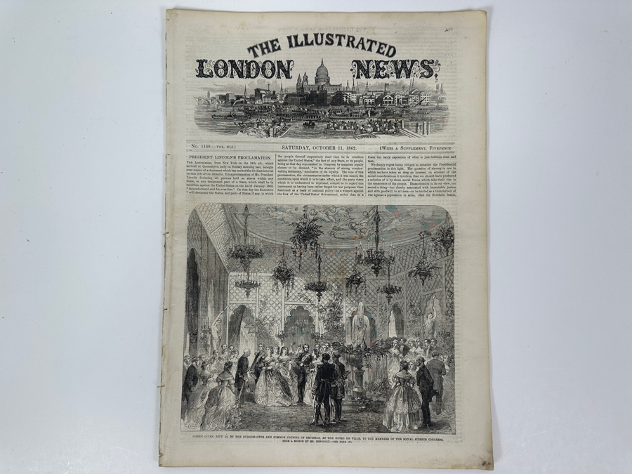Own A Rare Piece Of Our Nation's History - One Of The Earliest Publications Of Abraham Lincoln's Emancipation Proclamation Published On Saturday, October 11, 1862 In The Illustrated London News [Photo 5]