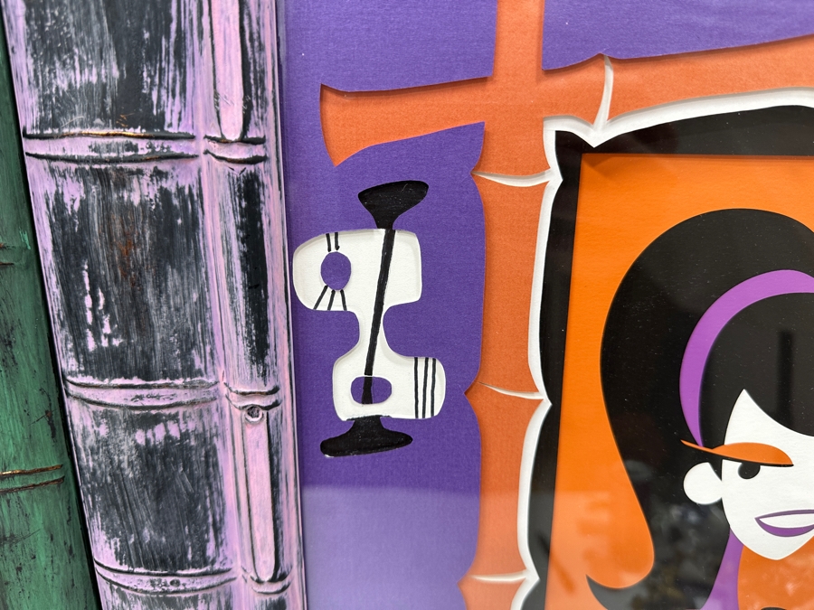 Pair Of Shag (Josh Agle) Limited Edition Three Color Tiki Serigraphs Numbered 10 Of 50 From The Maka Maka Mask And Print Design And Professionally Framed By Link David (FrameFetish.com) 17 X 12 Framed 30 X 24.5 [Photo 6]