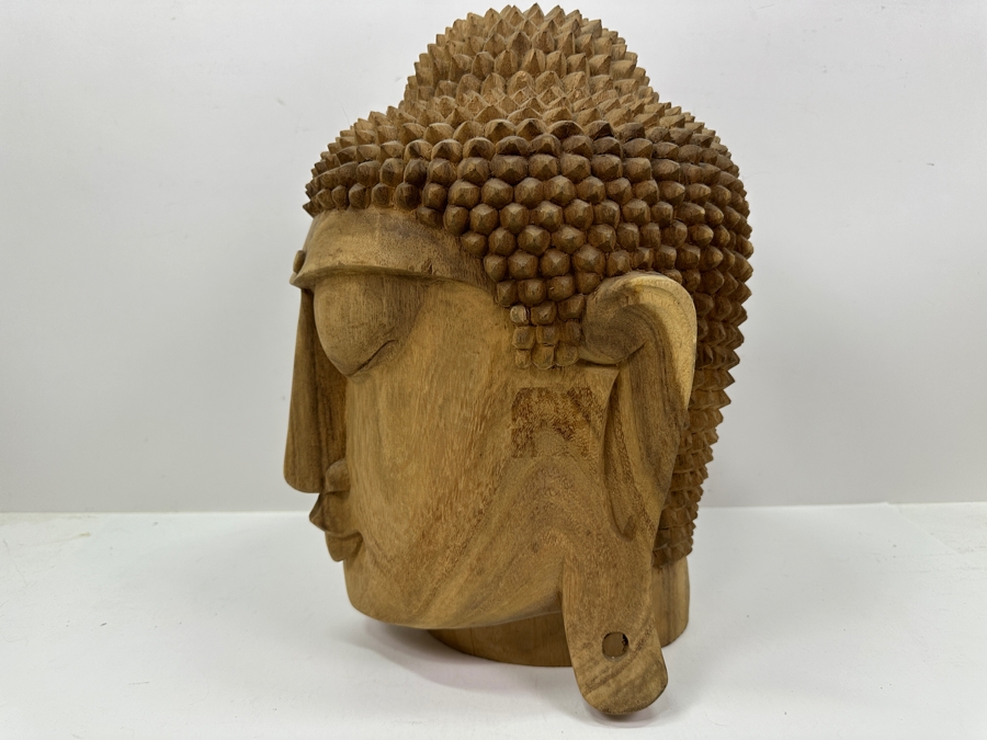 Just Added - Large Carved Wooden Buddha Head 15'H [Photo 7]