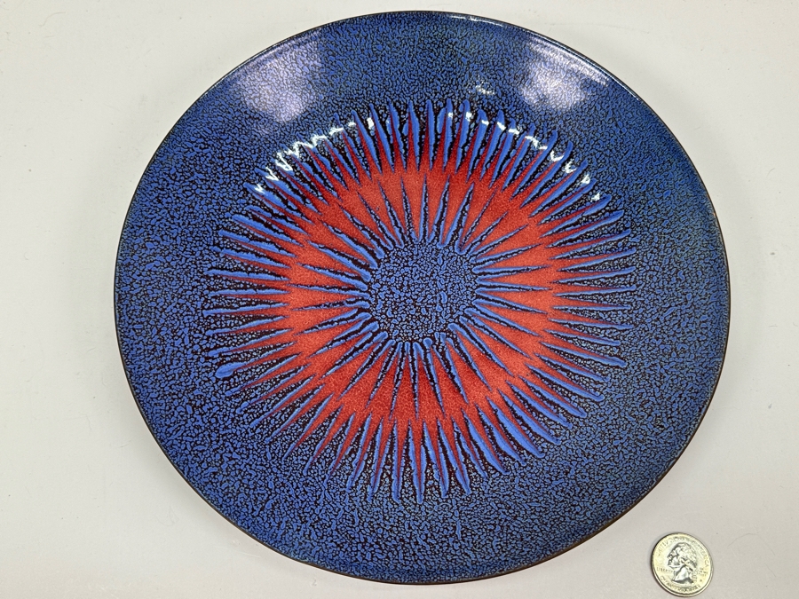 Just Added - Mid-Century Modern Sunburst Enamel Metal Bowl 9.75W [Photo 2]