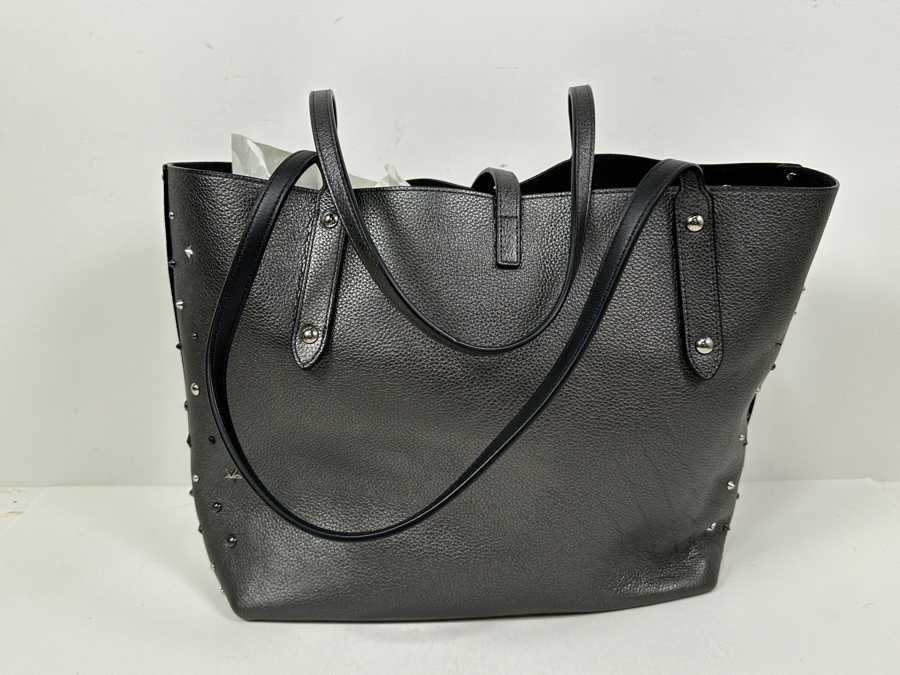 Just Added - New Coach Silver Tote Handbag 15W [Photo 5]